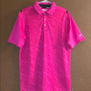Medium Pink Nike Gold Performance Polo